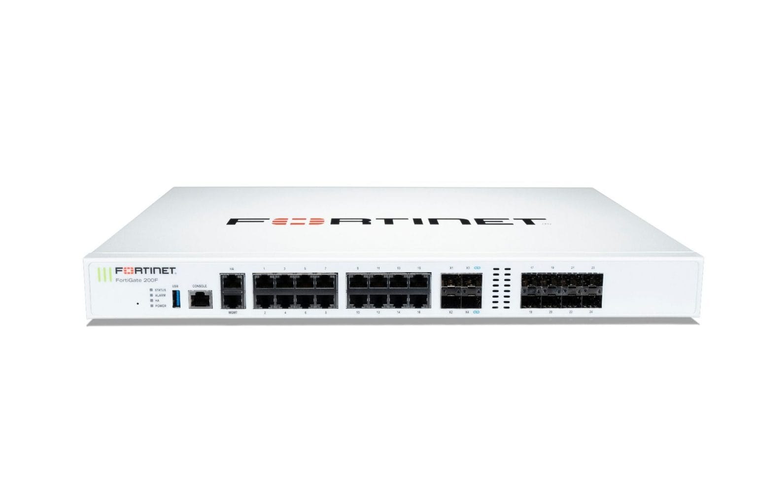 FortiGate 200F 18 x GE RJ45 (including 1 x MGMT port, 1 X HA port, 16 x switch ports), 8 x GE