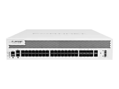 FortiGate 2500E - 10x 10 GE SFP+ slots, 2x 10 GE bypass SFP+ (LC Adapter), 34x GE RJ45 ports (including 32x ports, 2x management/HA ports), SPU NP6 and CP9 hardware accelerated, 480 GB SSD onboard storage - FortiNet FG-2500E